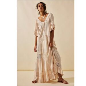 Free People Free-est Dream On Maxi Dress Oversized Embroidered Lace S 286521